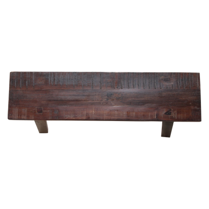 Reclaimed Wood Bench - Industrial Bus Stop Style Seating