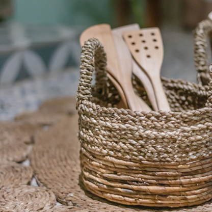 Seagrass Storage Basket – Decorative Plant Basket with Banana Fibre