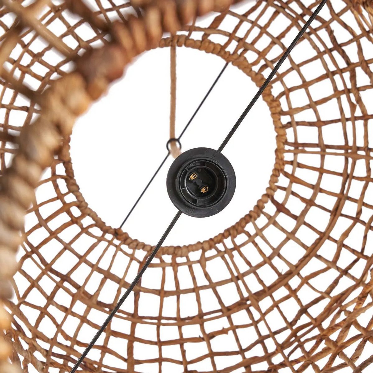 Banana Leaf Pendant Light - Natural Woven Bowl Shade, XL