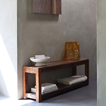 Recycled Wood Entryway Bench with Shoe Storage | Hall Bench