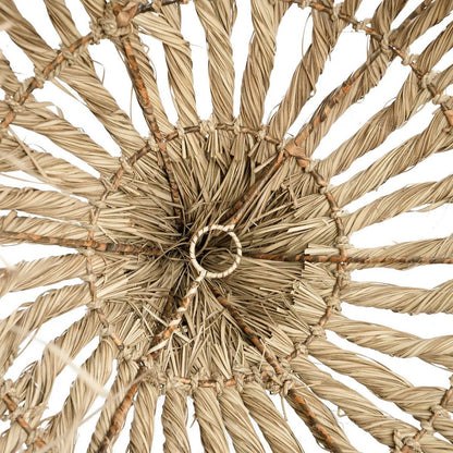 Natural Fiber Pendant Light - Handwoven Mendong Grass Shade - Medium