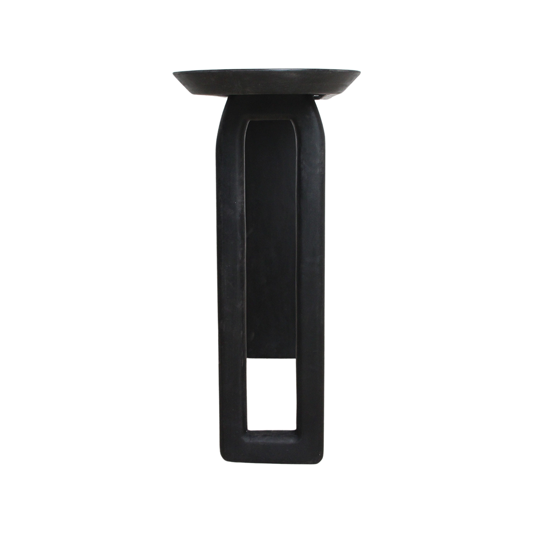 Mango Wood Console Table - Black Bullnose Design