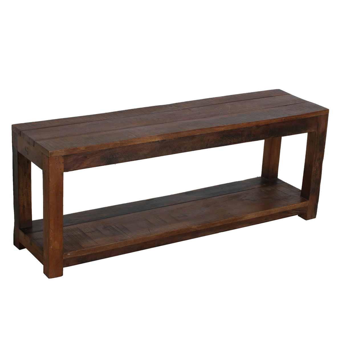 Recycled Wood Entryway Bench with Shoe Storage | Hall Bench