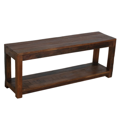 Recycled Wood Entryway Bench with Shoe Storage | Hall Bench