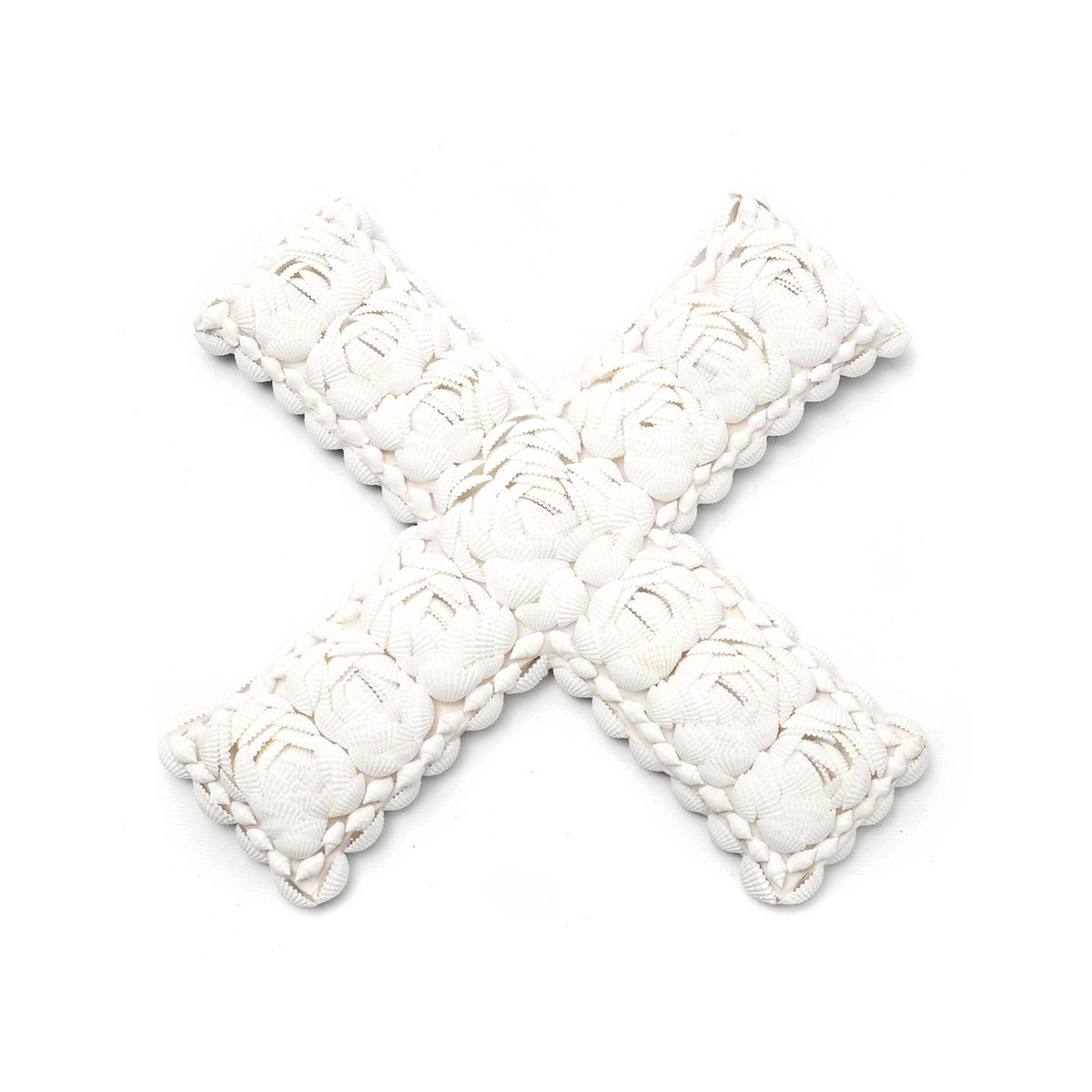 Shell Wall Decor - White Shell Cross Wall Art - Large