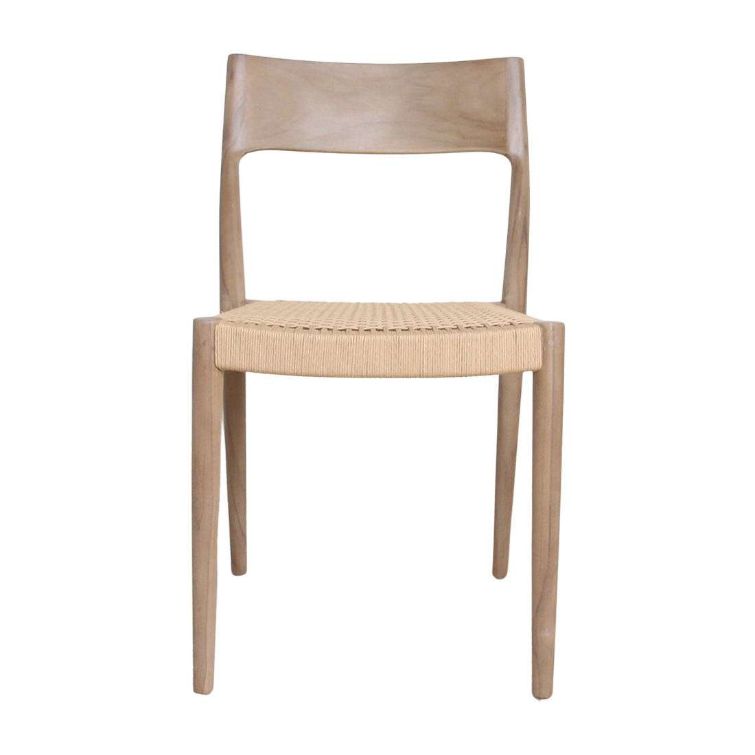 Garden Chair Light Teak - Natural Rope Seat Freya Style