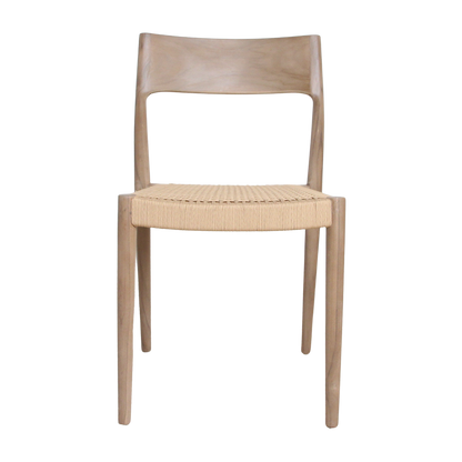 Garden Chair Light Teak - Natural Rope Seat Freya Style