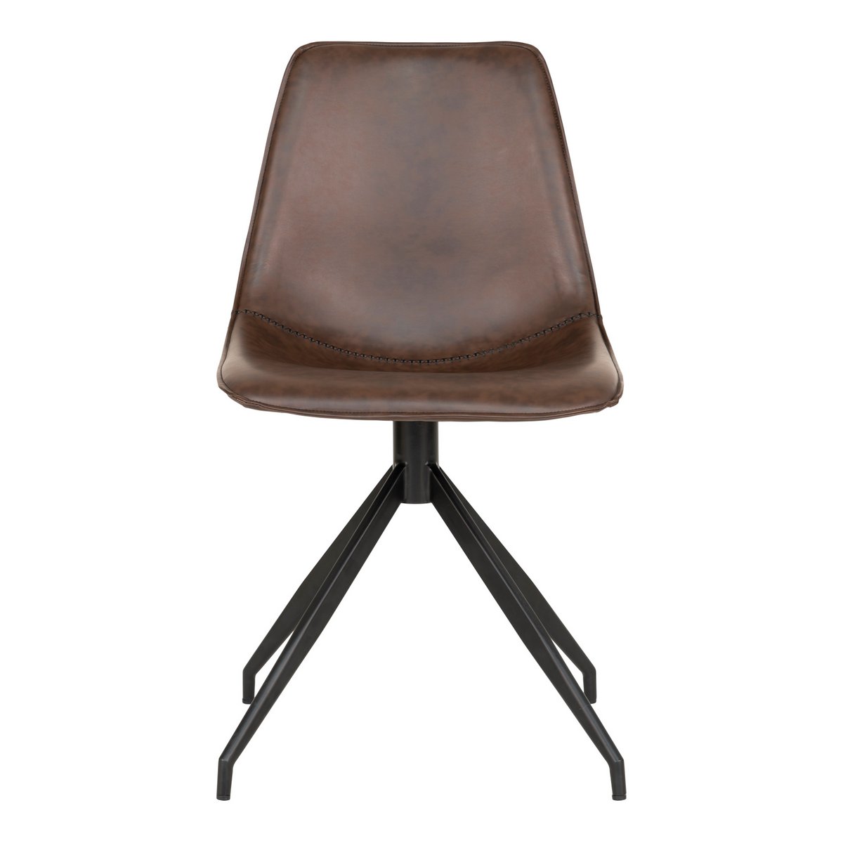 Monaco Dining Chair - Dark Brown, PU/Steel, 56x48x86 cm - Set of 2