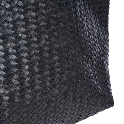 Black Leather Shopper Bag - Handmade Execu-Shopper