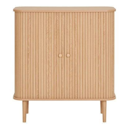 Natural Wood Sideboard - Nikko MDF & Pine Storage Cabinet, 80cm