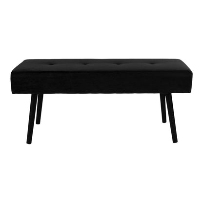 Sitzbank Skiby - Schwarz, Samt, 100x35x44cm
