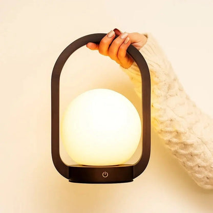 Skye Dark Brown Wooden Cordless Lamp | Rechargeable, Dimmable & 3 Light Modes