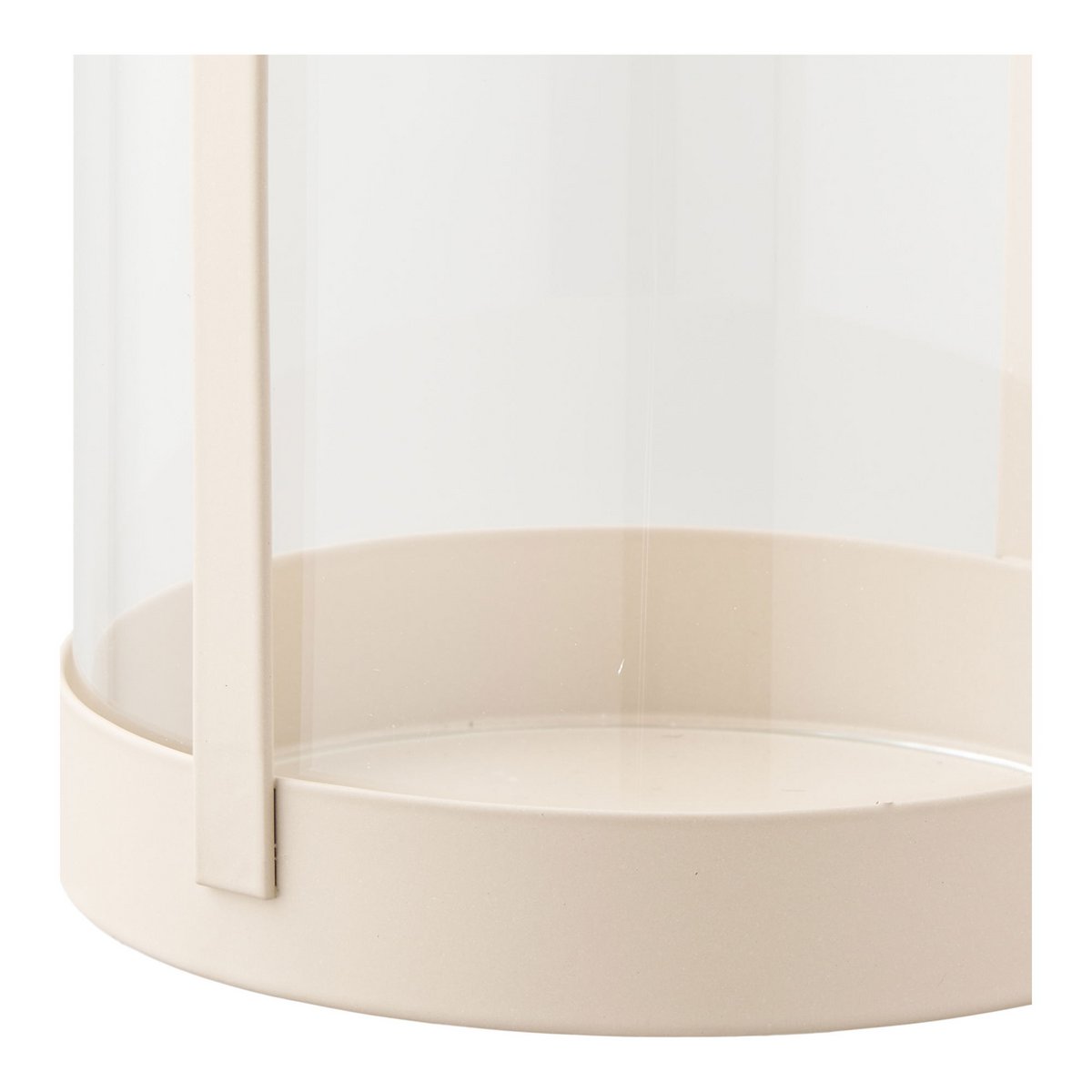 Hurricane candle holder, glass/metal, beige, set of 2