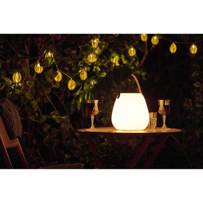 LED Table Lamp - Rechargeable White Derry Lamp, 21cm