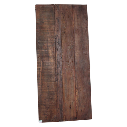 Foldable Brown Dining Table – Recycled Hardwood & Iron Legs