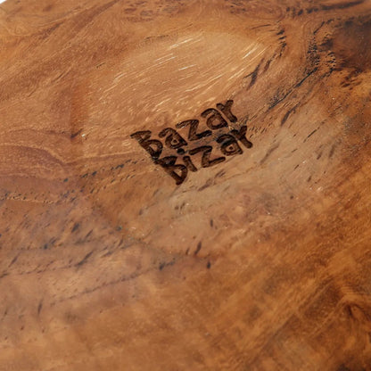 Teak Wood Round Plate - Extra Large Rustic Serving Platter