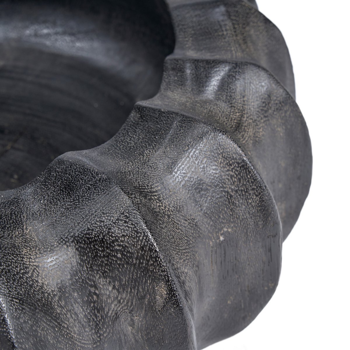 Mango Wood Decorative Bowl - Black Kuro Kabocha