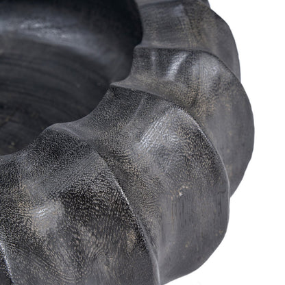 Mango Wood Decorative Bowl - Black Kuro Kabocha