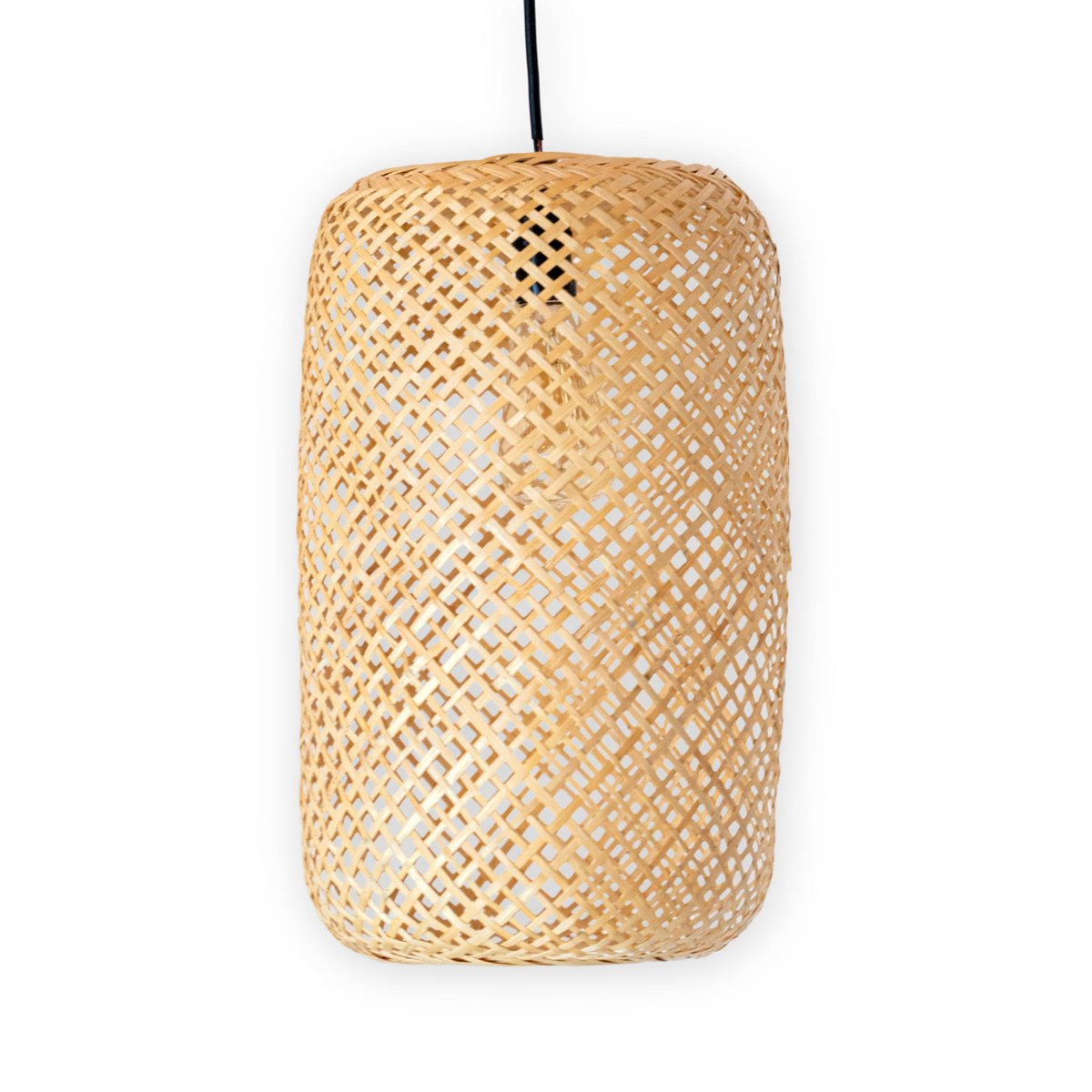 Woven Bamboo Lampshade – Handmade Pendant Lamp AGUNG (Ø 22 cm)