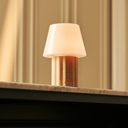Javi Light Brown Rechargeable Table Lamp | Versatile, Wood & Up to 100 Hours of Light