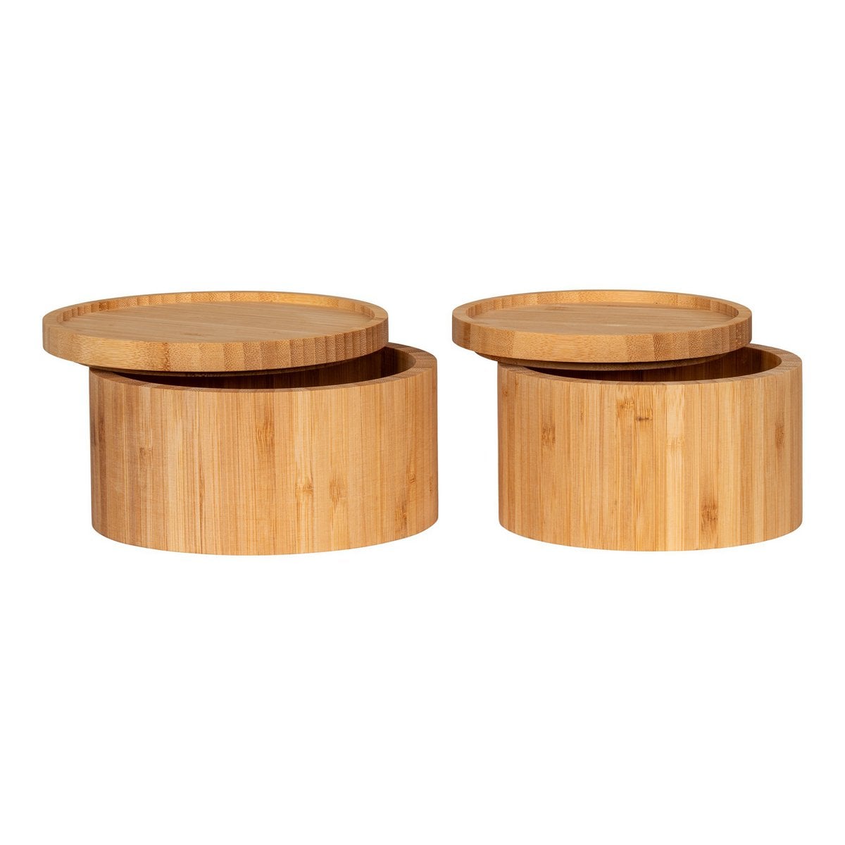 Bamboo Storage Boxes Set - Natural Small & Large Organizer Bins