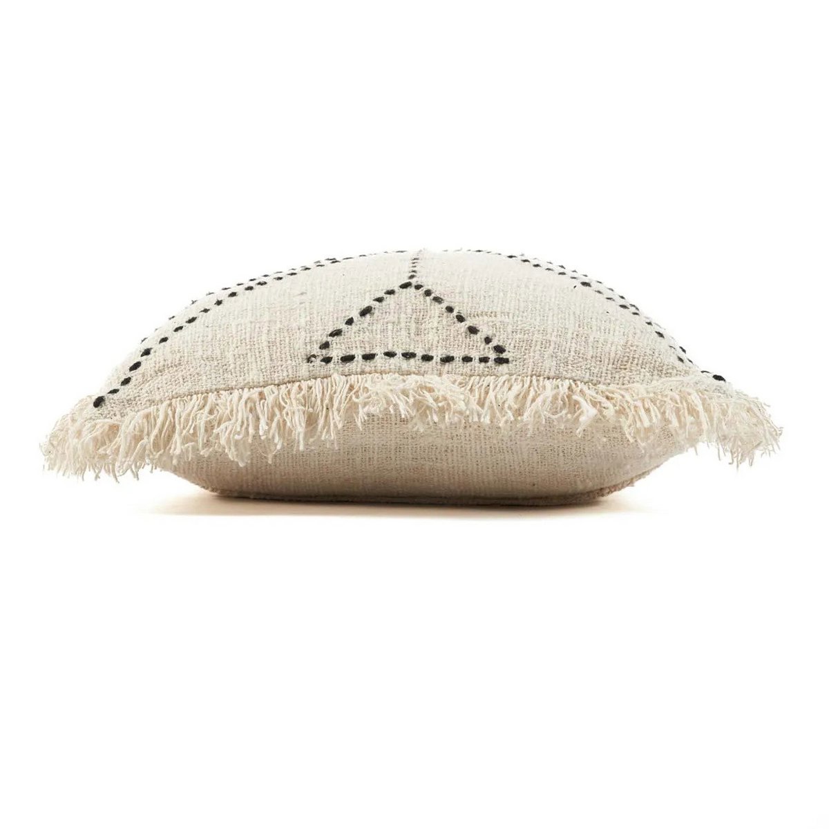 Raffia Cushion Cover - Tribal Design - Natural Black, 50x50