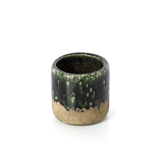 Concrete Planter - Small Green Moss Planter for Succulents & Herbs