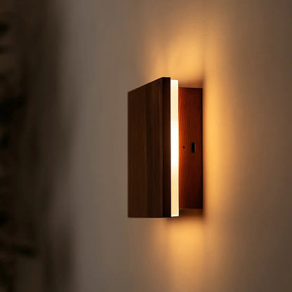 Walnut Cordless Wall Light - Rechargeable Dimmable Accent Lighting