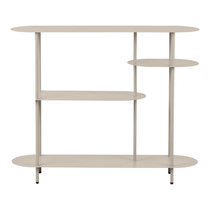 Metal Shelving Unit - Sand Finish, 4-Shelf Bookshelf, 118cm