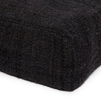 Cotton Pouffe Ottoman - Black Navy Accent Seating