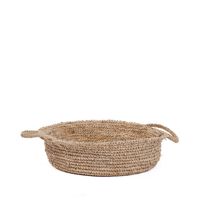 Raffia Basket Tray - Natural Woven Organizer