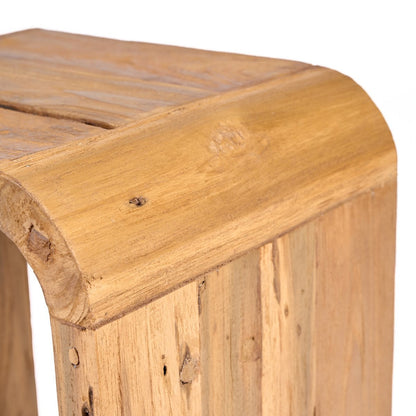 Teak Side Table - Natural Arc Accent Table for Living Room