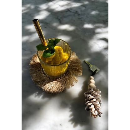 The Fringe Raffia Coaster - Natural