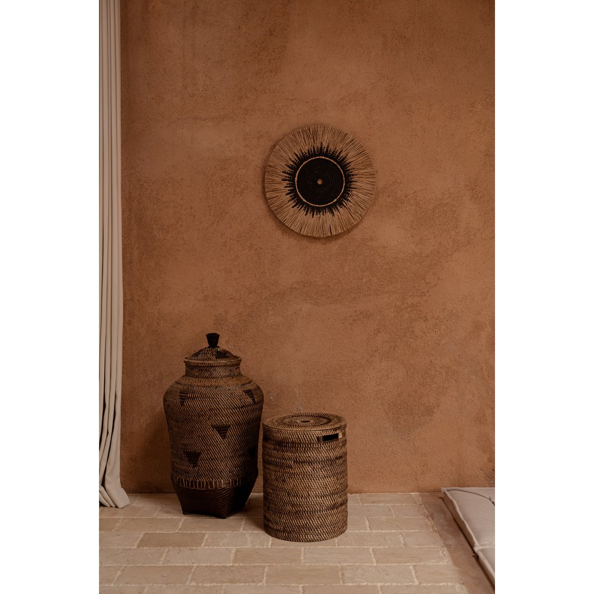 Rattan Laundry Basket - Natural Brown Woven Storage
