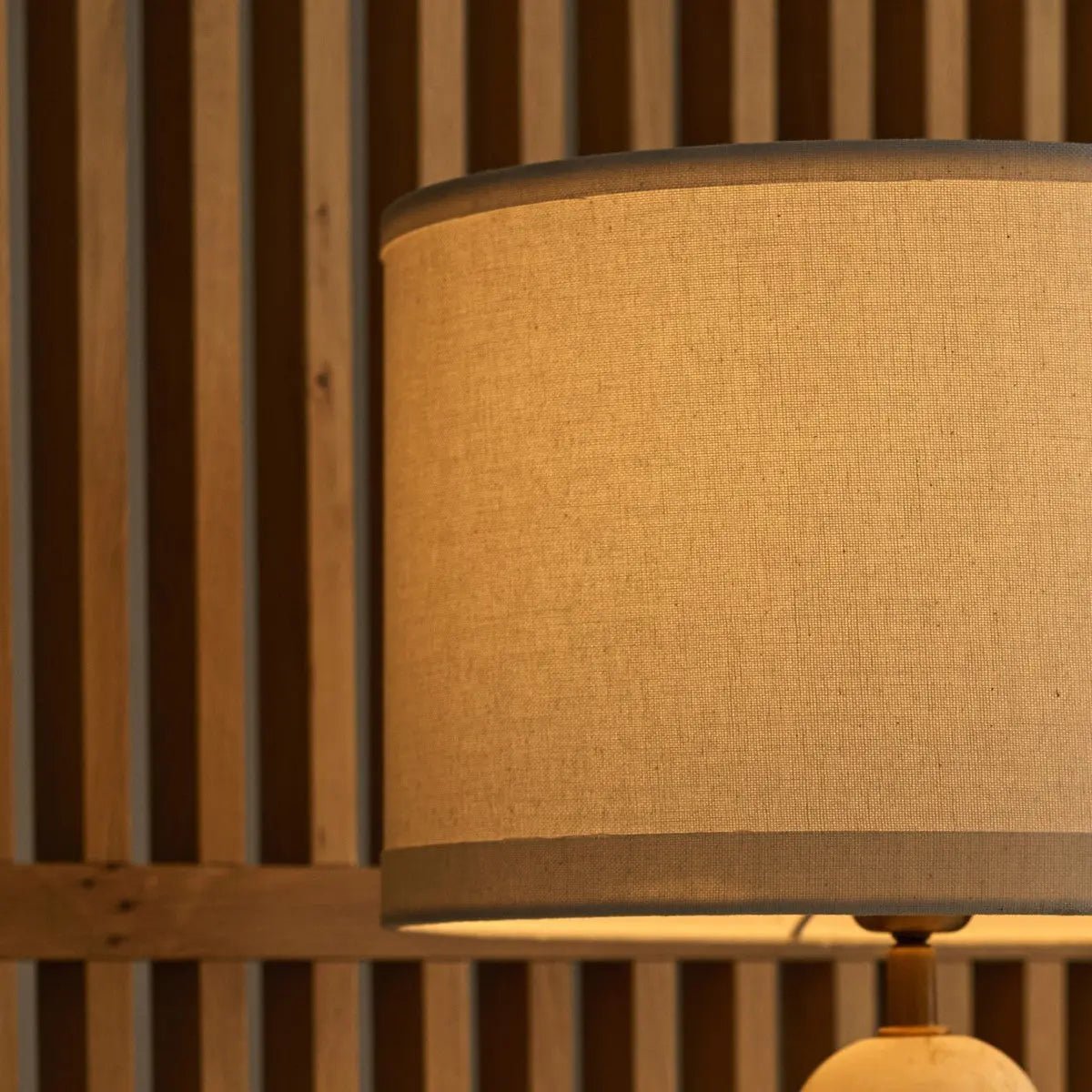 Marble Table Lamp with Cotton Shade – Elegant Design
