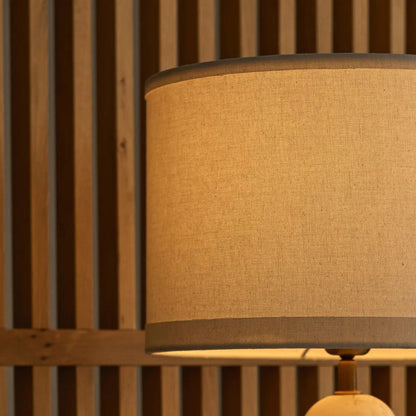 Marble Table Lamp with Cotton Shade – Elegant Design