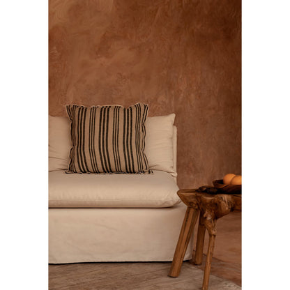 Nordic Stripe Kissenhülle – Natur Schwarz – 50x50