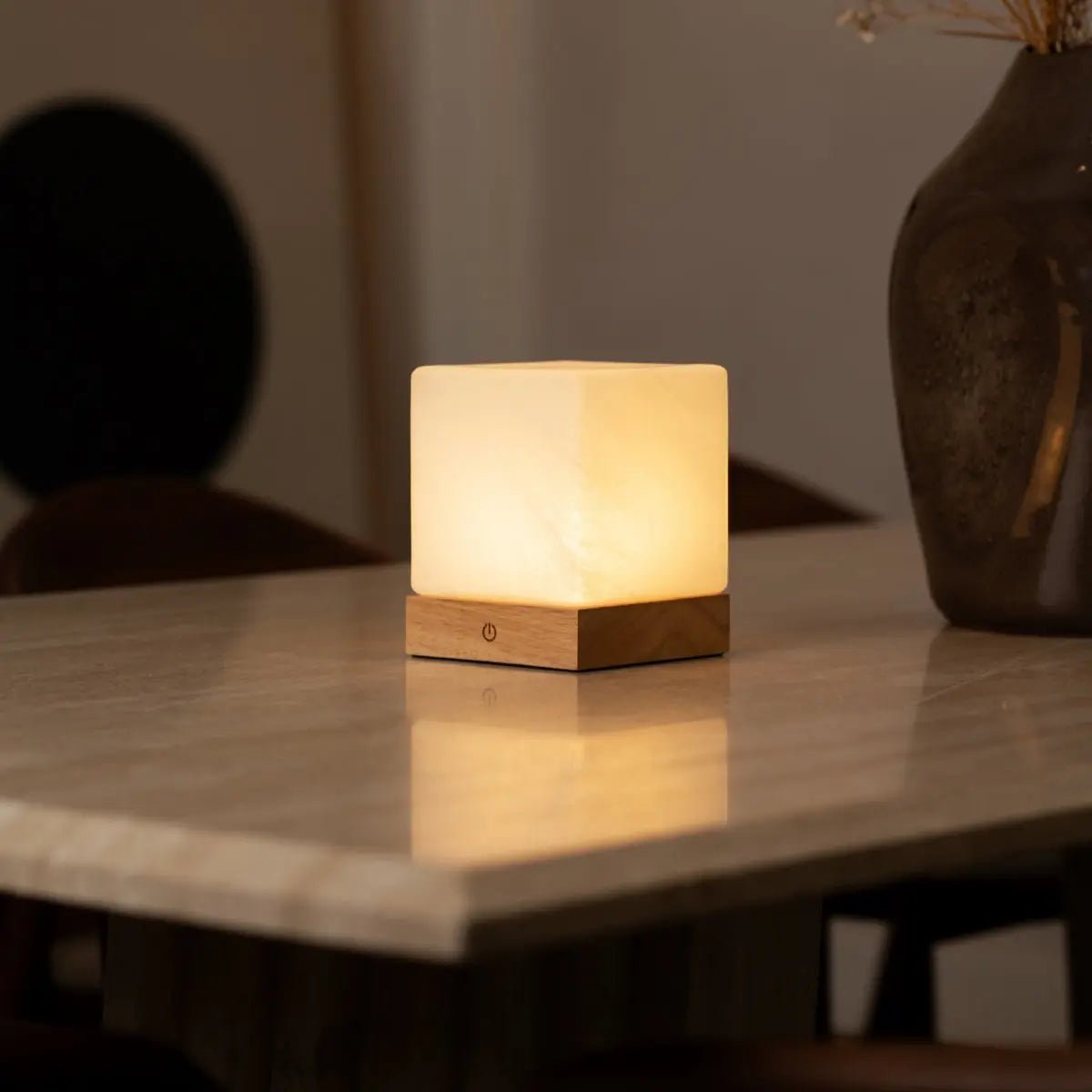 Yce Light Brown Cordless Wooden Lamp | Rechargeable, Dimmable & 100-Hour Battery Life