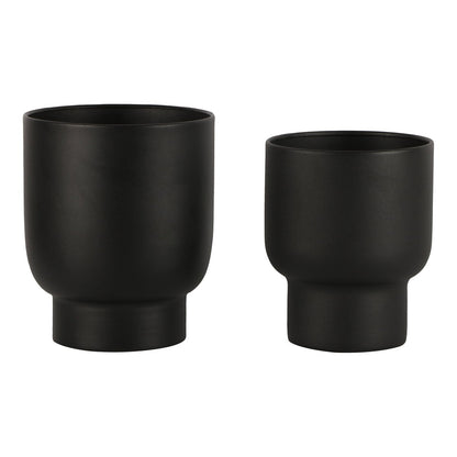 Fulda Flowerpots - Metal, Black - Set of 2