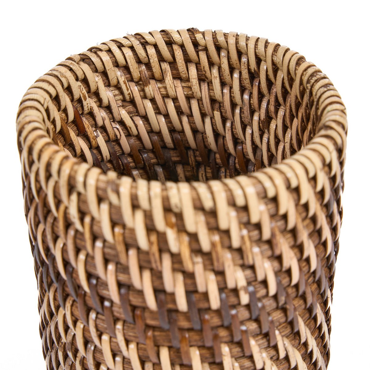 Rattan Tooth Brush Holder - Natural Brown Colonial Style