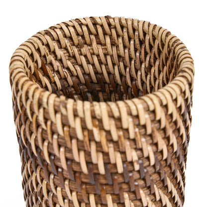 Rattan Tooth Brush Holder - Natural Brown Colonial Style