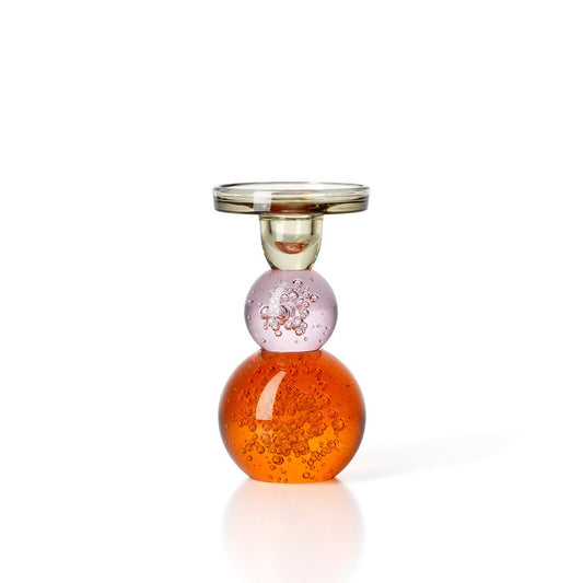 Svícen na čajovou svíčku z recyklovaného skla – design Bubble Jewel