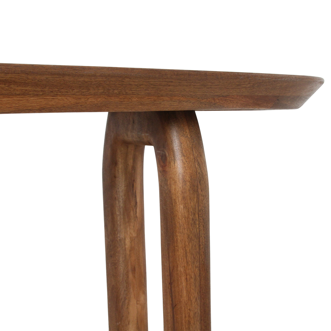 Mango Wood Console Table - Brown Bullnose Entryway Table