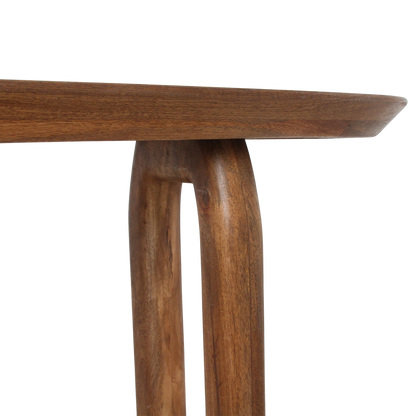 Mango Wood Console Table - Brown Bullnose Entryway Table