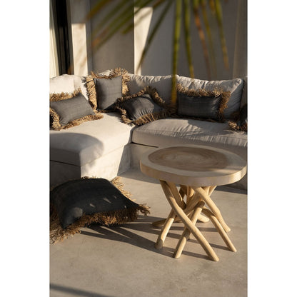 Coussin en coton Bonita - Noir Naturel - 40x40