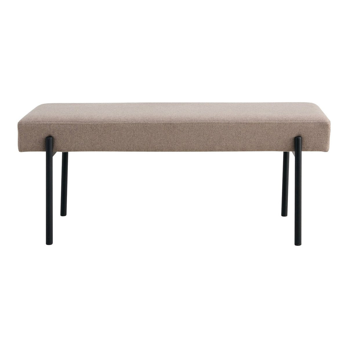 Stone Bench with Black Metal Legs – Modern Accent, 100cm