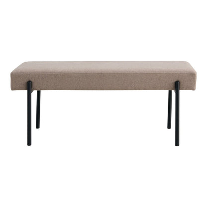 Stone Bench with Black Metal Legs – Modern Accent, 100cm