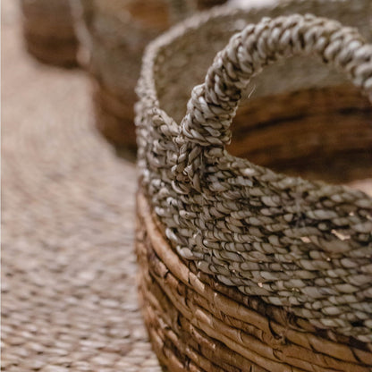 Seagrass Storage Basket – Decorative Plant Basket with Banana Fibre