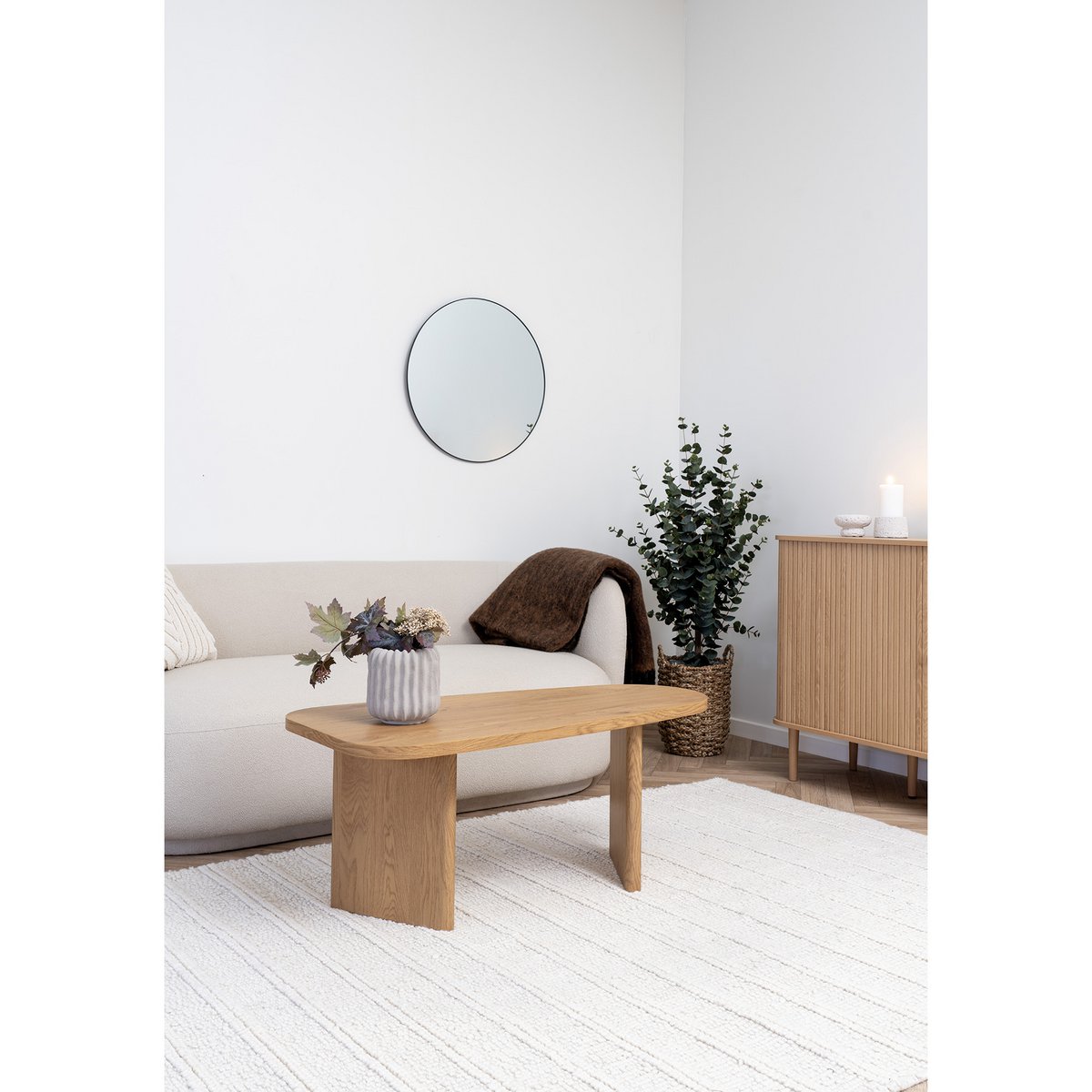 Natural MDF Coffee Table - Modern Style, 100x50cm
