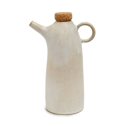 Ceramic Olive Oil Bottle - White Dispenser N°78, Kitchen Accent